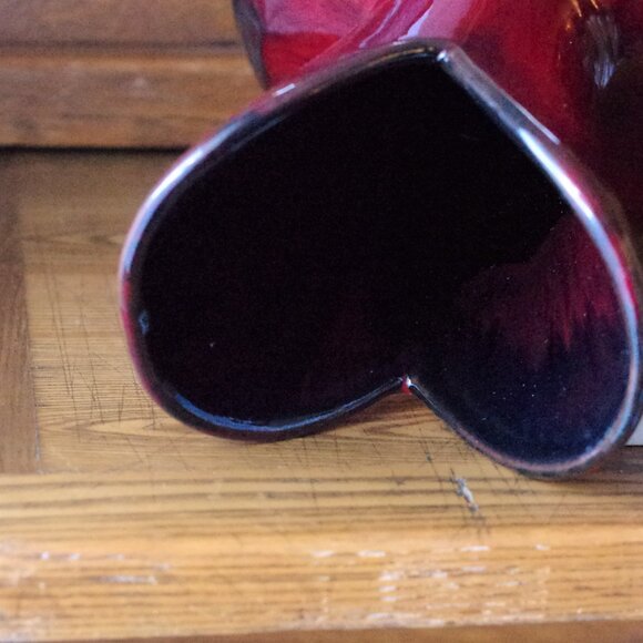 Red and Black Vase, Red Over Black 10" Vase, Danesi Arts Pottery, 1960s Fat Lava - Picture 6 of 6